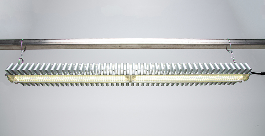 Single L1000 LED mounted on iron rod front view