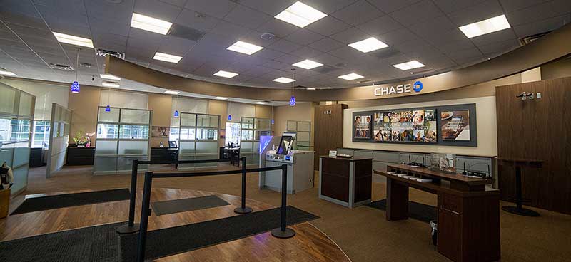 Bank front desk and waiting area
