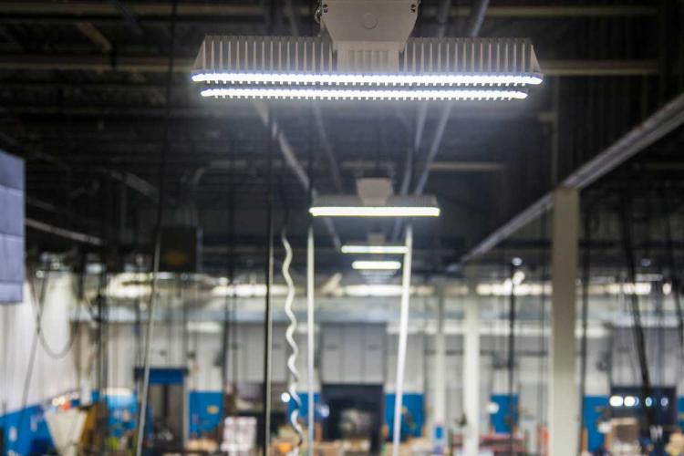 LED fixture in industrial setting